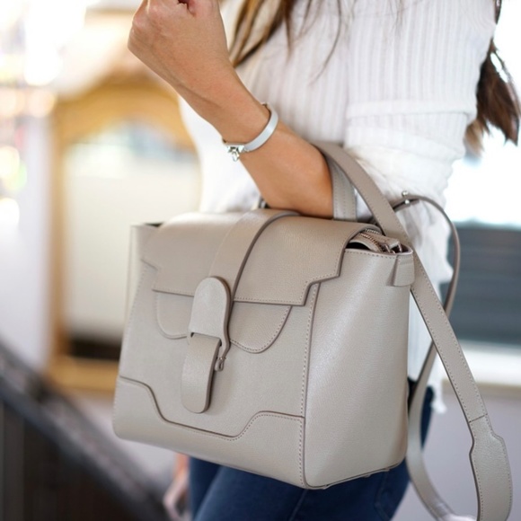 Senreve Mini Maestra Sand Pebbled Leather Shoulder bag NEW - Picture 10 of 15